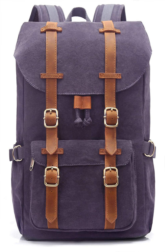 EverVanz Mochila de Lona Grande, Portátil 15", Viaje, Trabajo, Escuela, Morado